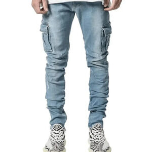 REPUTATION STUDIOS MENS SLIM FIT CARGO DENIM LIGHT STONE SIZE 30(s)